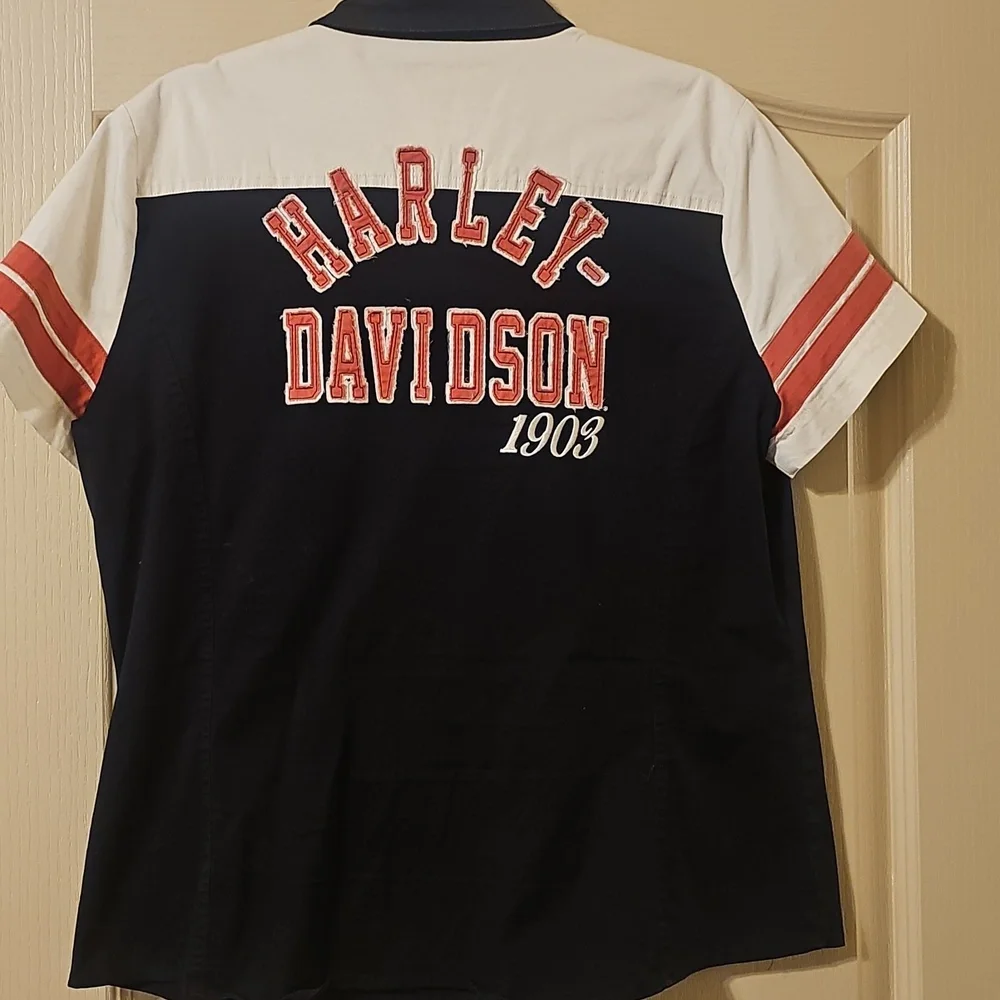 Harley-Davidson Black, White & Red Zip-Up Racing Shirt - Picture 5 of 5